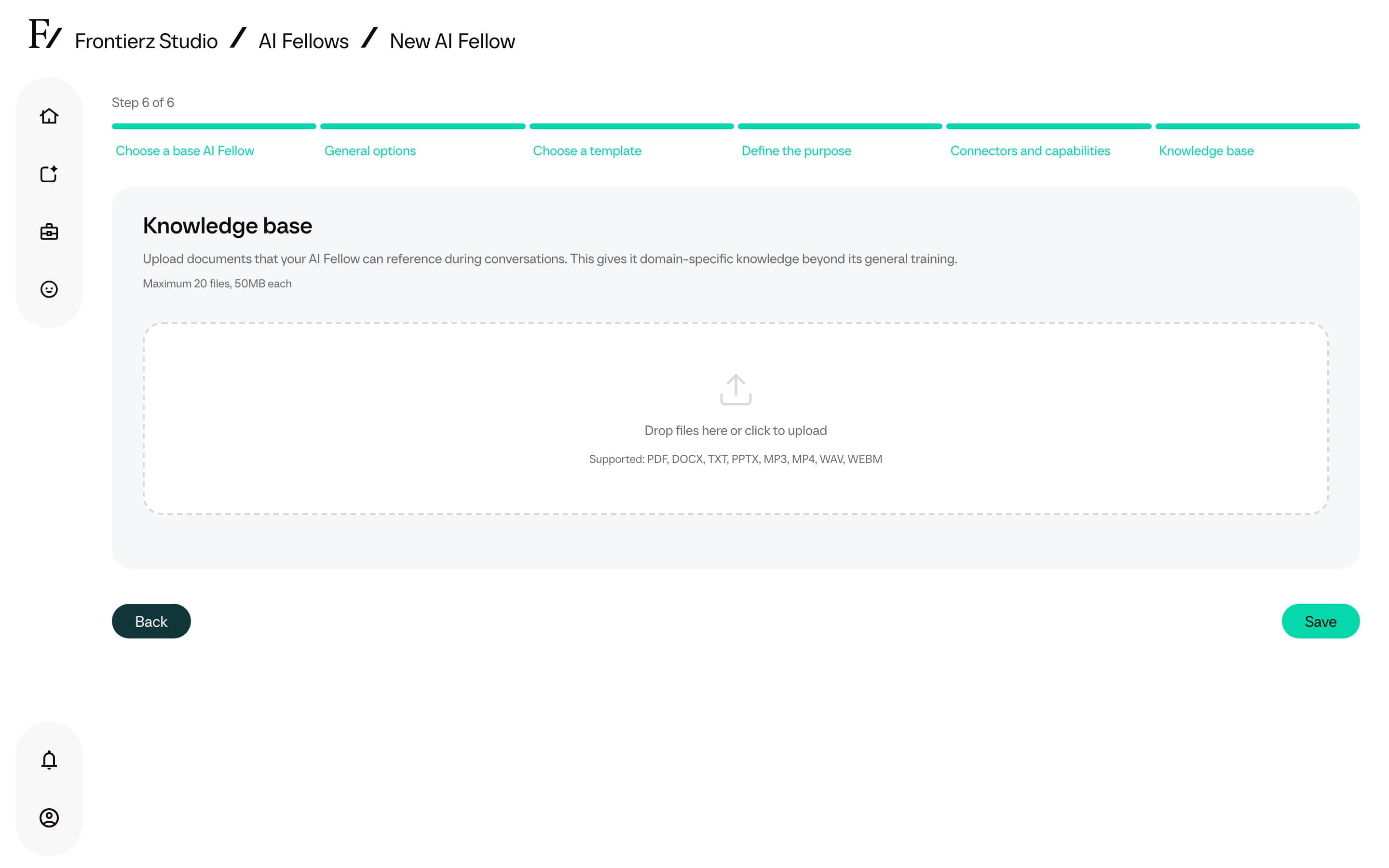 Knowledge upload step