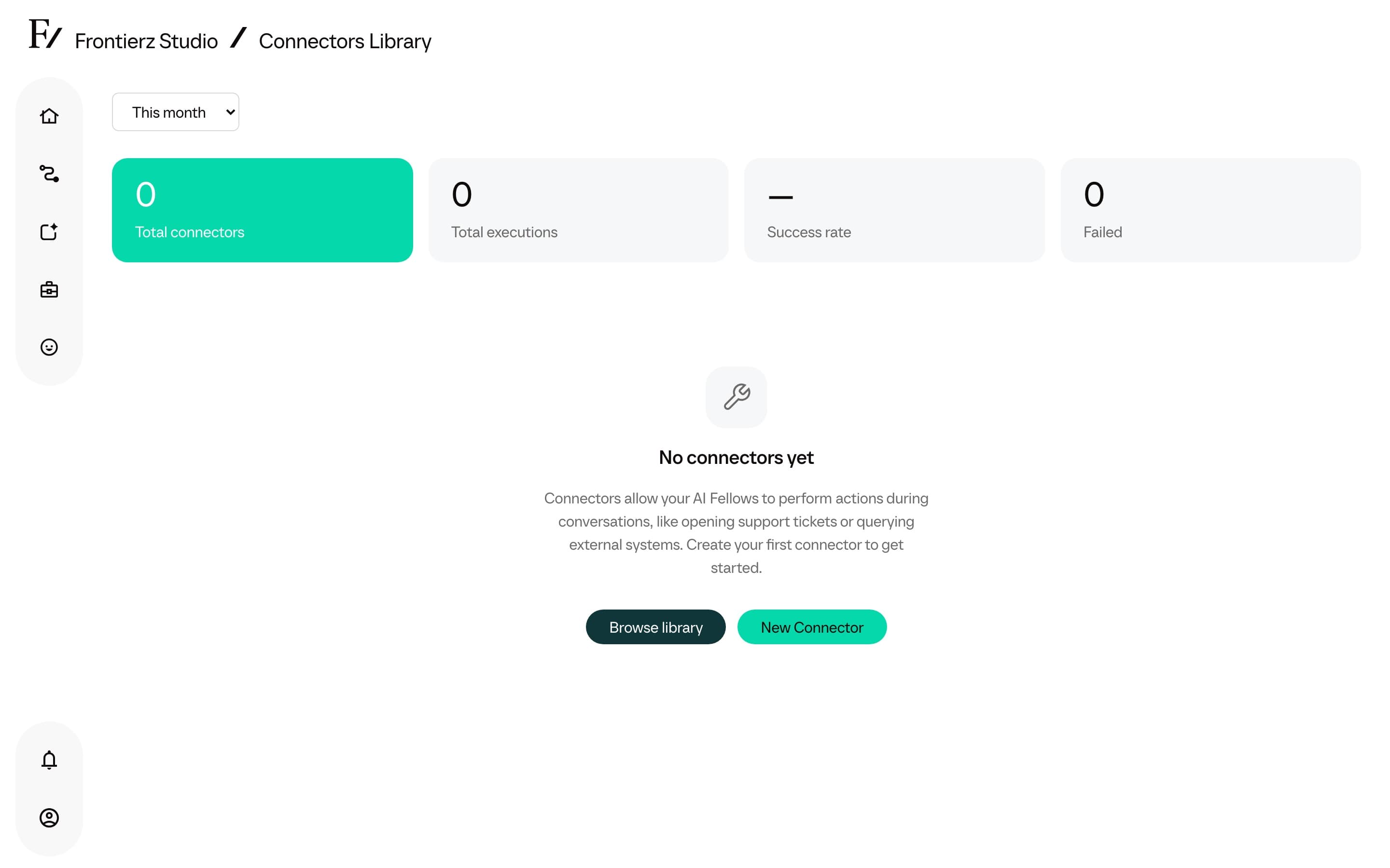 New Connector action visible in the library