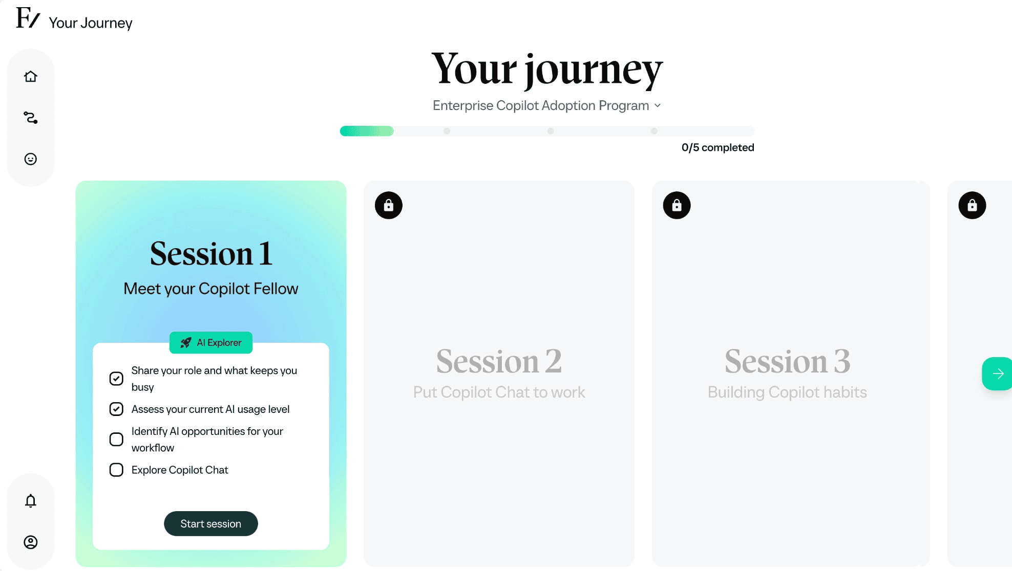 A Learning Path with sessions and objectives