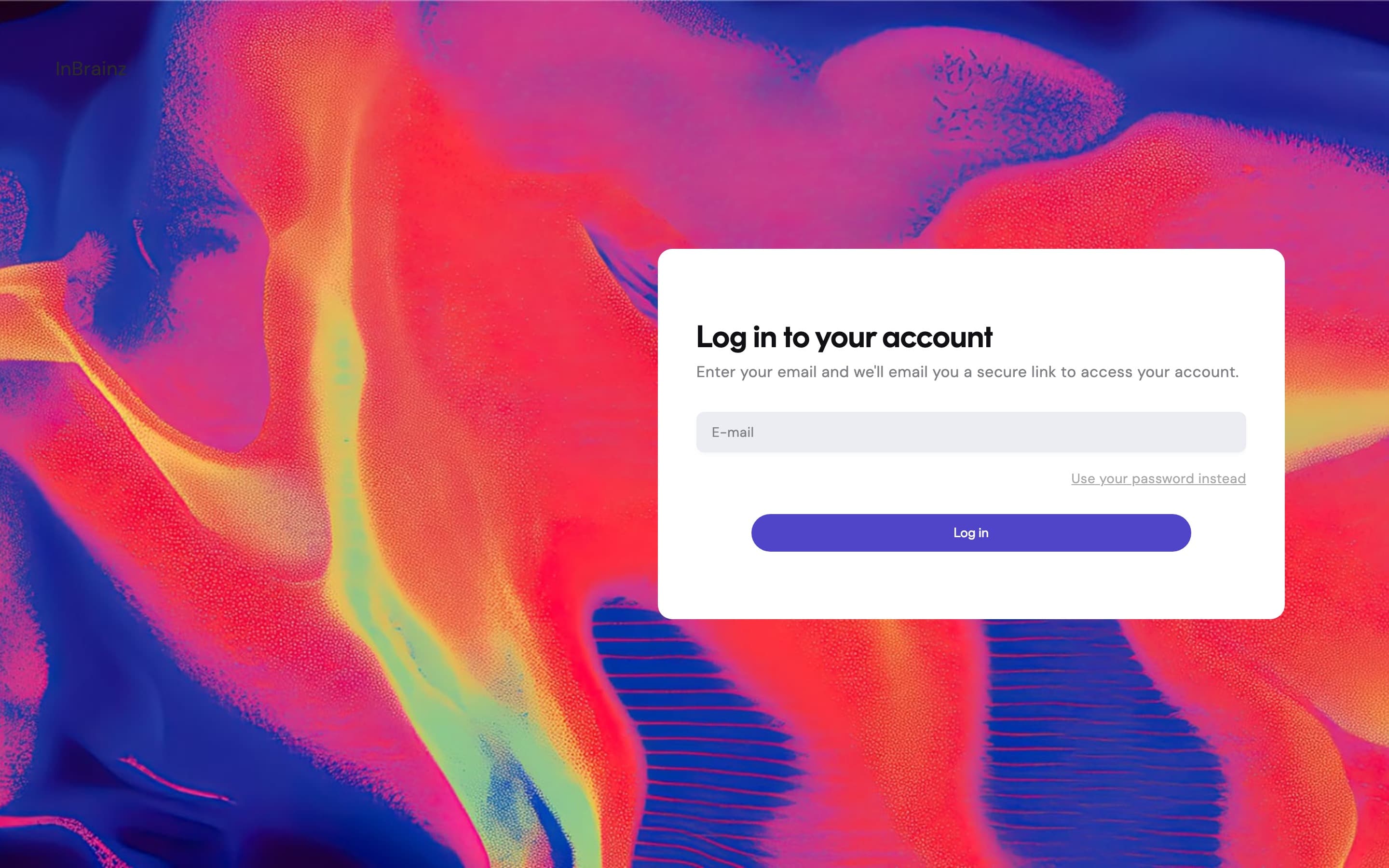 The Frontierz sign-in screen with the email field