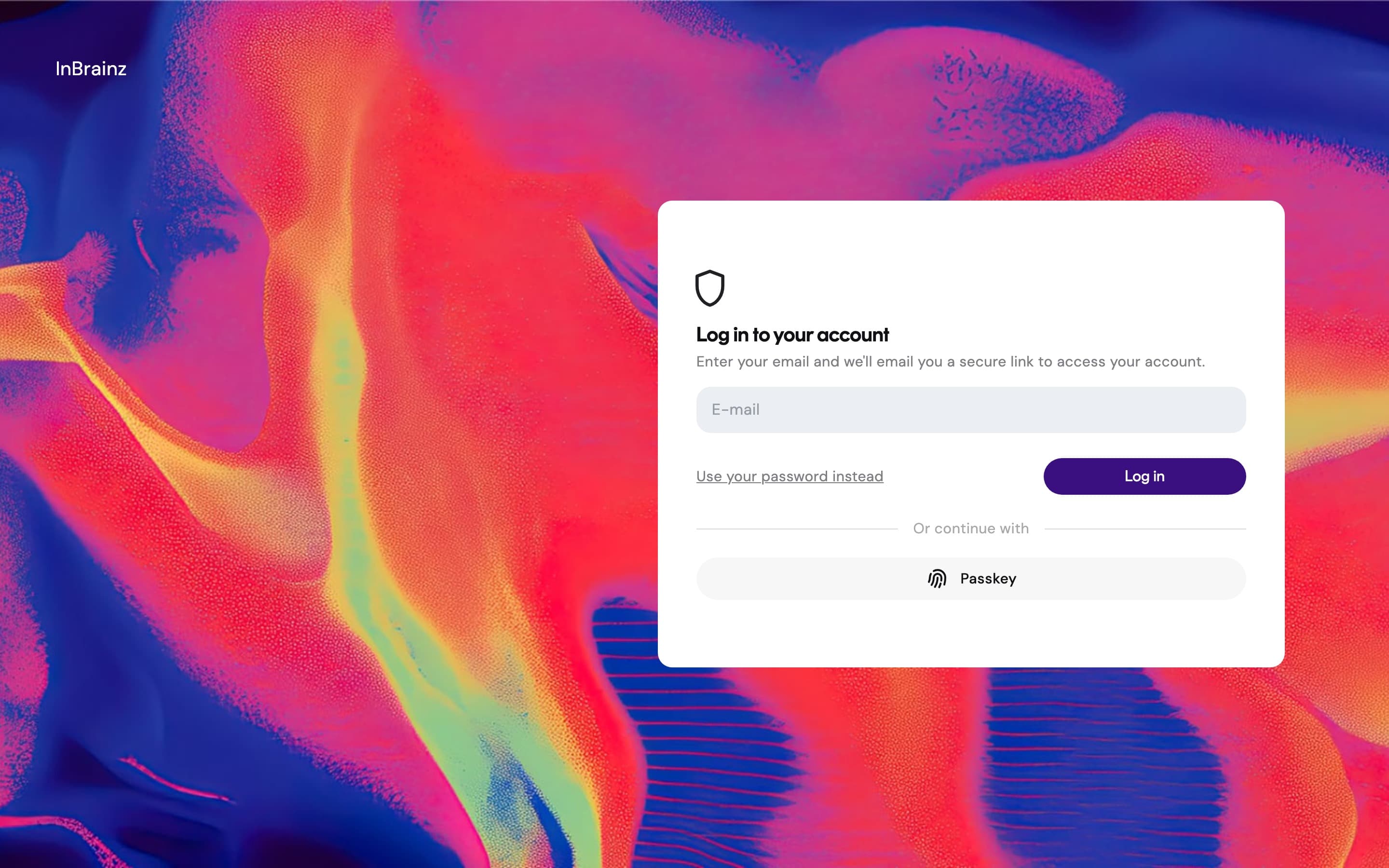 The Frontierz sign-in screen with the email field