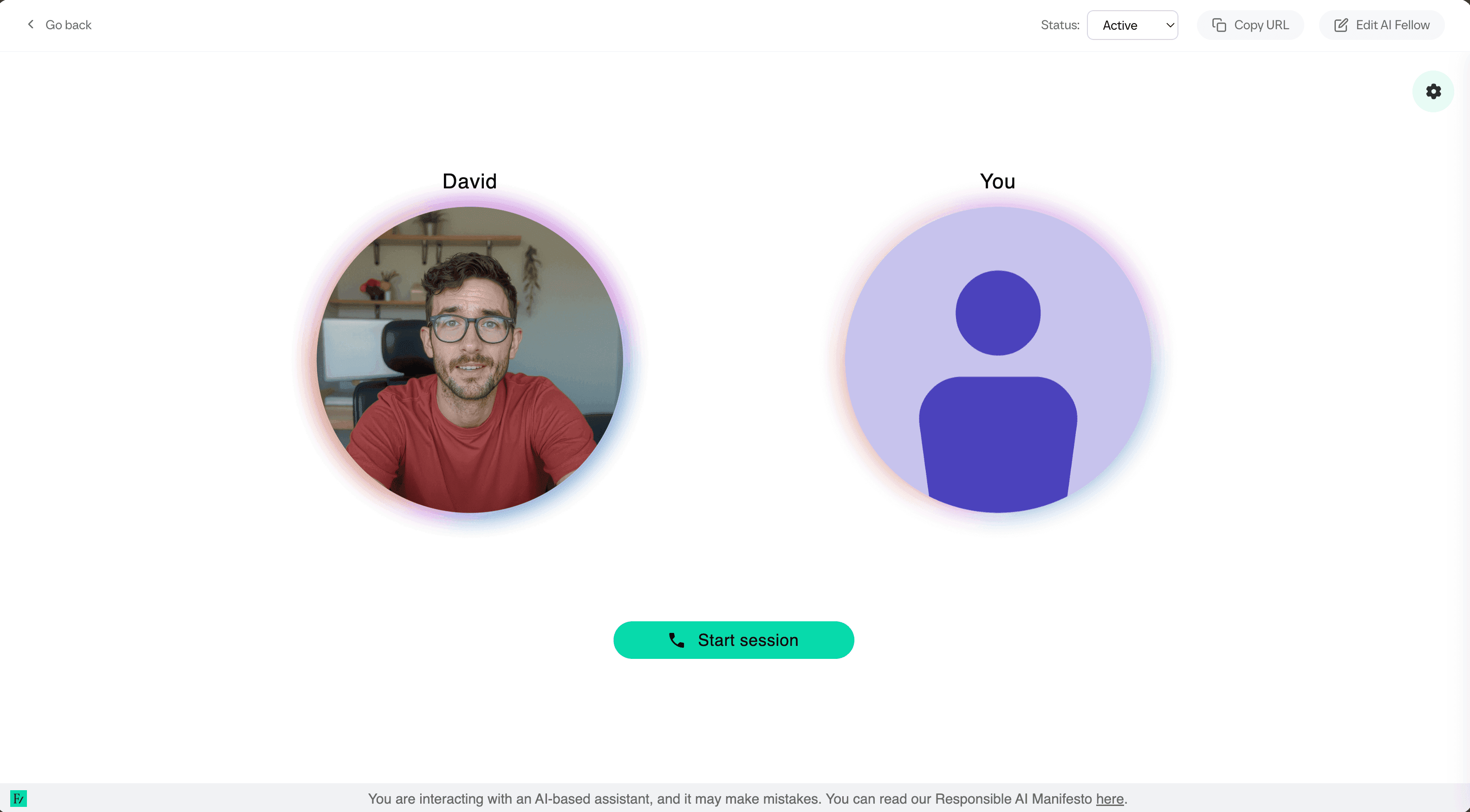 Launch view of an AI Fellow