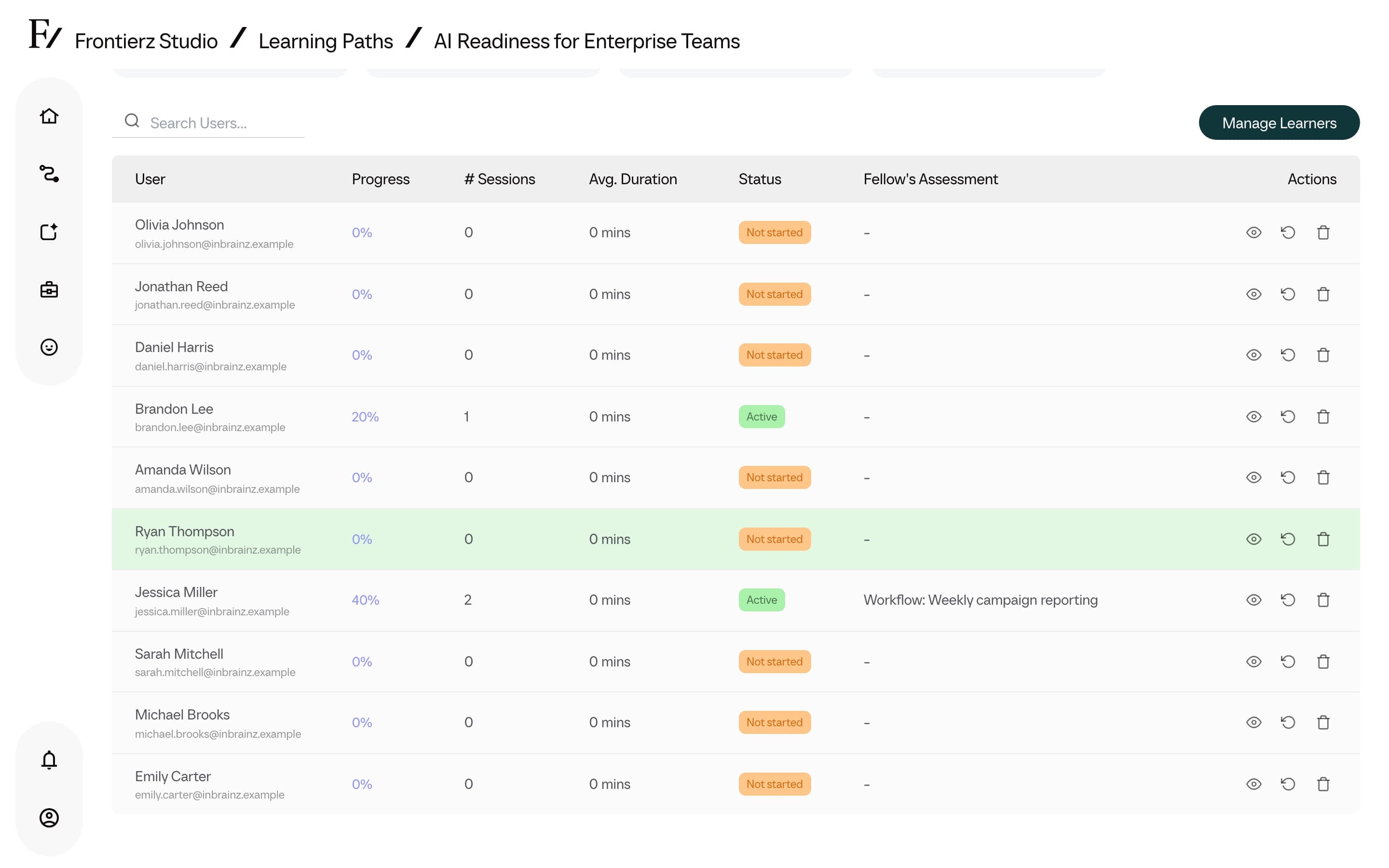 Per-session progress/objective insights