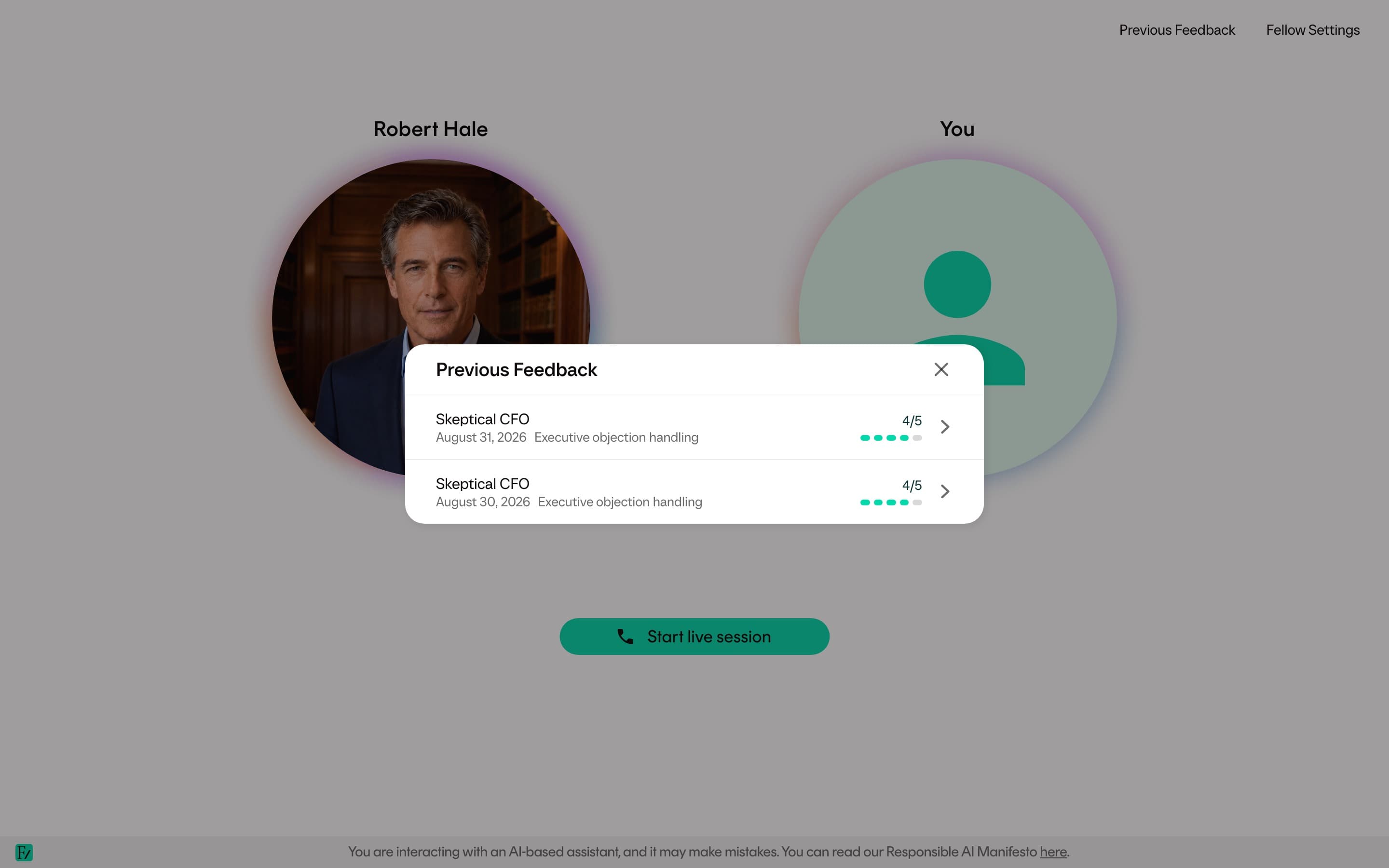 Previous Feedback listing earlier practice reports on a standalone AI Simulation